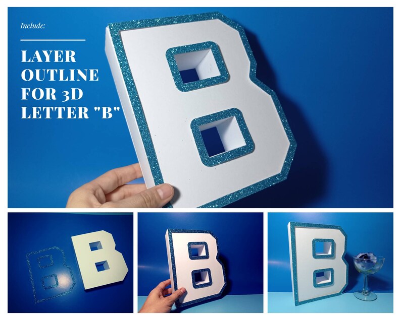 3D Letter Svg B 3D Letter Svg File For Cricut 3D Letter Template 