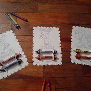 Set 3 svg Carte de coloriage Graduation Crayon Holder Card Template Cutting File Cricut School Handout