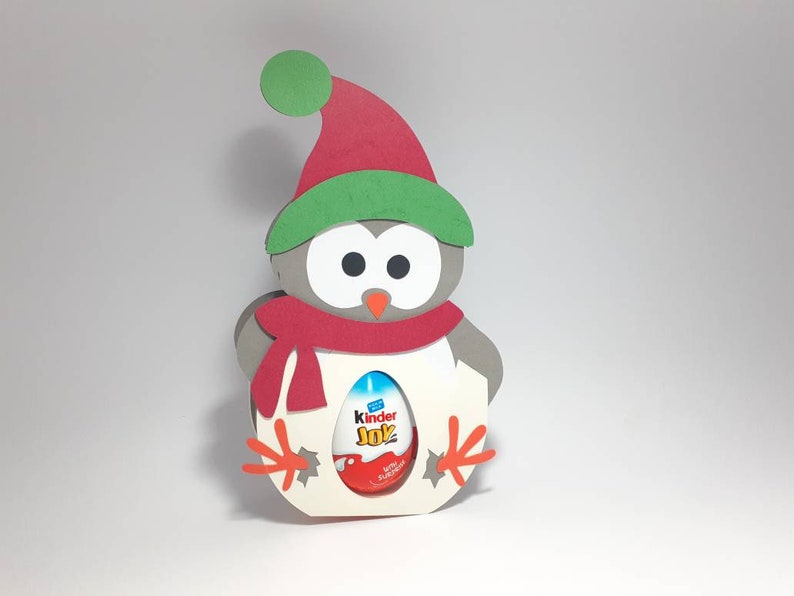 Christmas Owl Egg Holder SVG Template Kinder Egg SVG ...