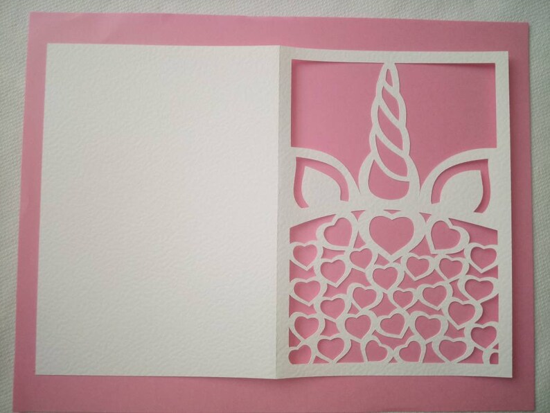 unicorn envelope card svg unicorn template unicorn etsy