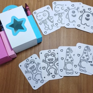 Svg Memory Coloring Card 2 SVG Box Crayon Holder Valentines Day Kids ...