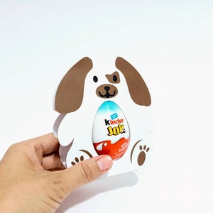 SVG Easter Dog Egg Holder Animal  Kinder Joy Egg Svg for Cricut Joy Cricut Maker Cricut Explore Silhouette Cameo Brother ScanCut Laser Cut