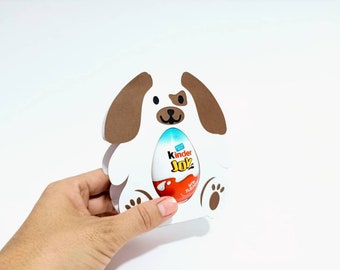 SVG Easter Dog Egg Holder Animal  Kinder Joy Egg Svg for Cricut Joy Cricut Maker Cricut Explore Silhouette Cameo Brother ScanCut Laser Cut