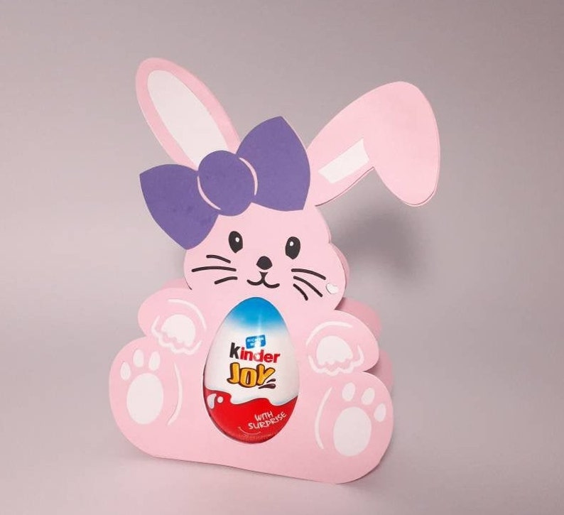 Download Rabbit Easter Egg Holder Svg Template Kinder Egg SVG Cutting | Etsy