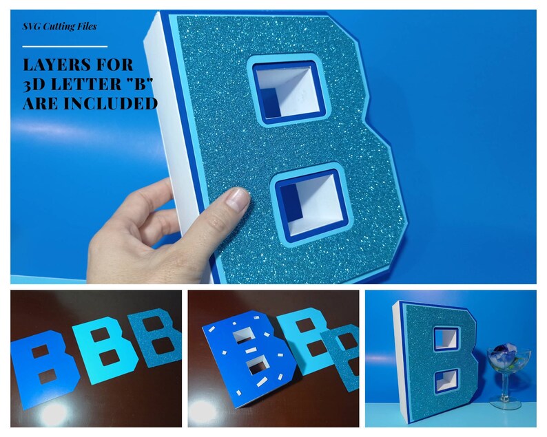 Download Art Collectibles Clip Art 3d Letter Svg B 3d Letter Svg File For Cricut 3d Letter Template Silhouette Cameo Laser Cut Letters Birthday Pdf Printable Active