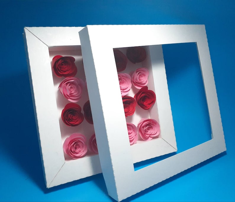 Download Shadow Box SVG Template Shadow Box Frame Flowers SVG ...