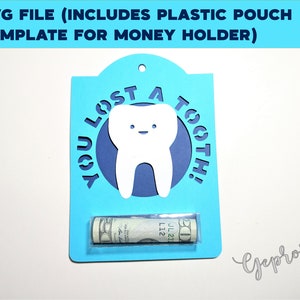 Money Card Svg verloor Tooth | SVG Template | Cricut Maker Ontdek Joy | Silohuette Cameo | Broeder ScanCut