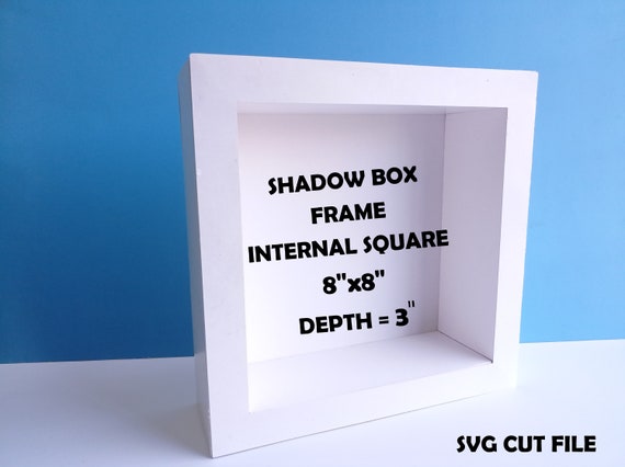 Shadow Box Frame 8x8 Inch SVG Template With and Without Scoring Tool  dashed, DIY Cardstock Frame SVG for Cricut and Silhouette 