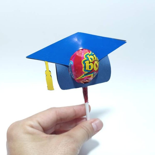 Graduation cap Lollipop holder DIY Assembly | SVG -Template for Cricut (Explore,  Maker, Joy), Cameo Dxf Silohuette Laser Cut