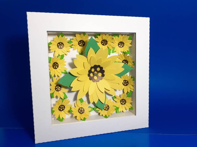 Download Shadow Box Svg Sunflower Layered 3d Shadowbox Frame Template Shadow Box Flowers Paper Cutting Memorial Shadow Box Criout Silohuette Laser Clip Art Art Collectibles