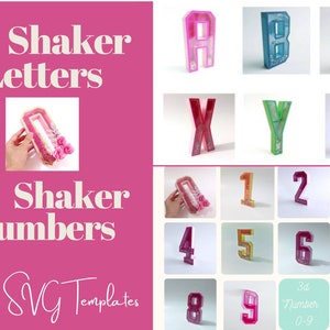 3D A-Z and 0-9  Shaker Letters and Numbers SVG Files for Cricut 3D  Template Silhouette Cameo Laser Cut Letters Birthday PDF Printable
