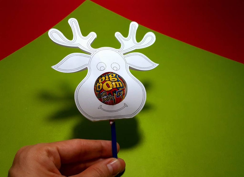 Download SVG Coloring Reindeer Lollipop Holder Rudolph Red Nose ...