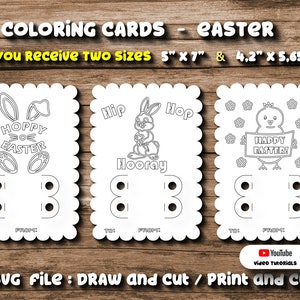 Set 3 Svg Malkarte Ostern Kinder Hase Hip Hop Hooray Chick Hase Füße und Ohren Gebogene Buntstift Halter Karte Vorlage Schneidedatei Cricut