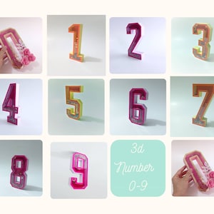 3D 0-9 Shaker Numbers Svg (da 0 a 9) 3D Numbers svg Files for Cricut 3D Number Template Silhouette Cameo Laser Cut / Video tutorial incluso