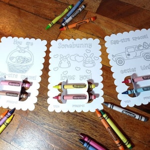 Set 3 Svg Ausmalkarte Ostern Kinder Hase Korb Ei Ostern TRUCK, Gebogene Buntstifthalter Karte Vorlage Schneiden Datei Cricut Schule Handout