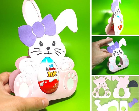 Download Rabbit Easter Egg Holder Svg Template Kinder Egg SVG Cutting | Etsy