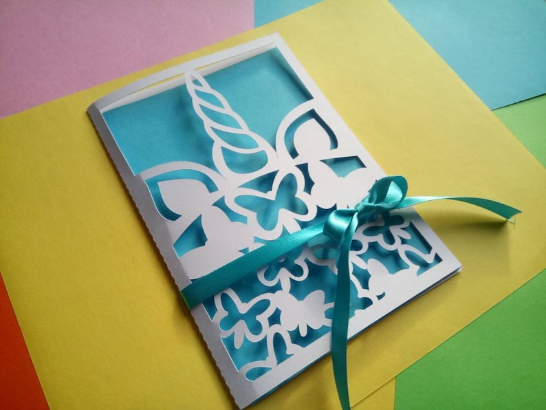 Download Unicorn envelope card Svg unicorn template unicorn | Etsy