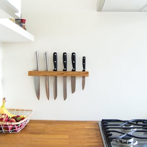 Wall Mounted Knife Holder, Knife Rack, Chef Gifts for men, Cooking Gifts for him, Minimalist Kitchen Decor, Bridal Shower Kitchen Gifts for