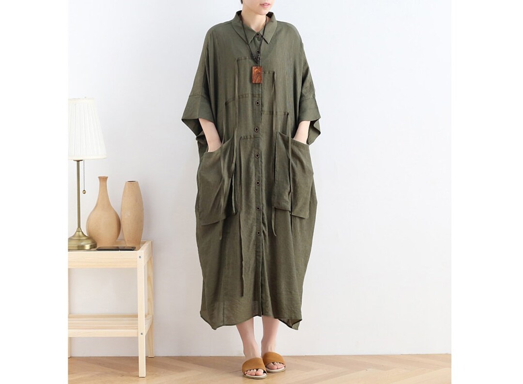 Satin  Polo Collar Dress Loose Casual Dress main image 1