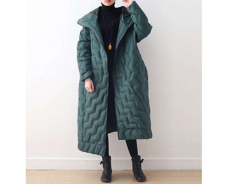 Casual Coat Womens Winter Loose Fitting Hooded Irregular Hem Down Cotton Coats Jackets With Pockets Casual Jackets For Women Long Coat