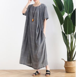 Womens Summer Loose Fitting Irregular Hem Plaid Cotton Robe - Etsy