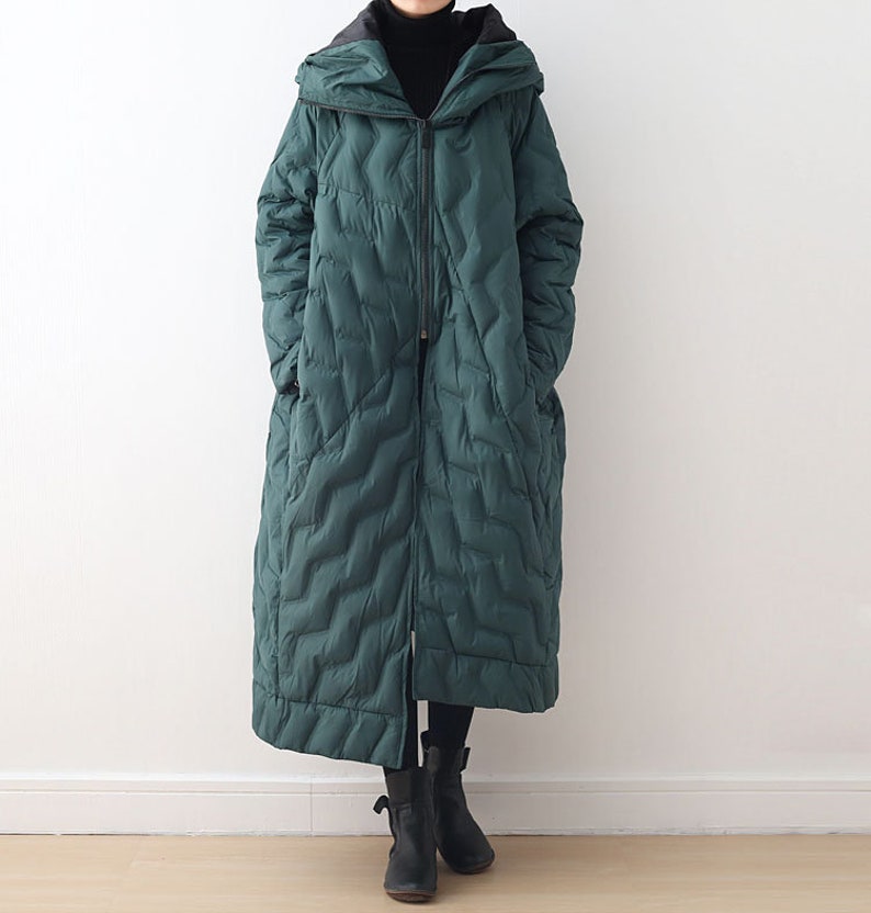 Casual Coat Womens Winter Loose Fitting Hooded Irregular Hem Down Cotton Coats Jackets With Pockets Casual Jackets For Women Long Coat