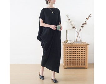 Womens Summer Loose Fitting Elegance Fashion Batwing Sleeve Irregular Dress, Womans Casual Dress, Long Dress, Dress For Women,Dress For Lady