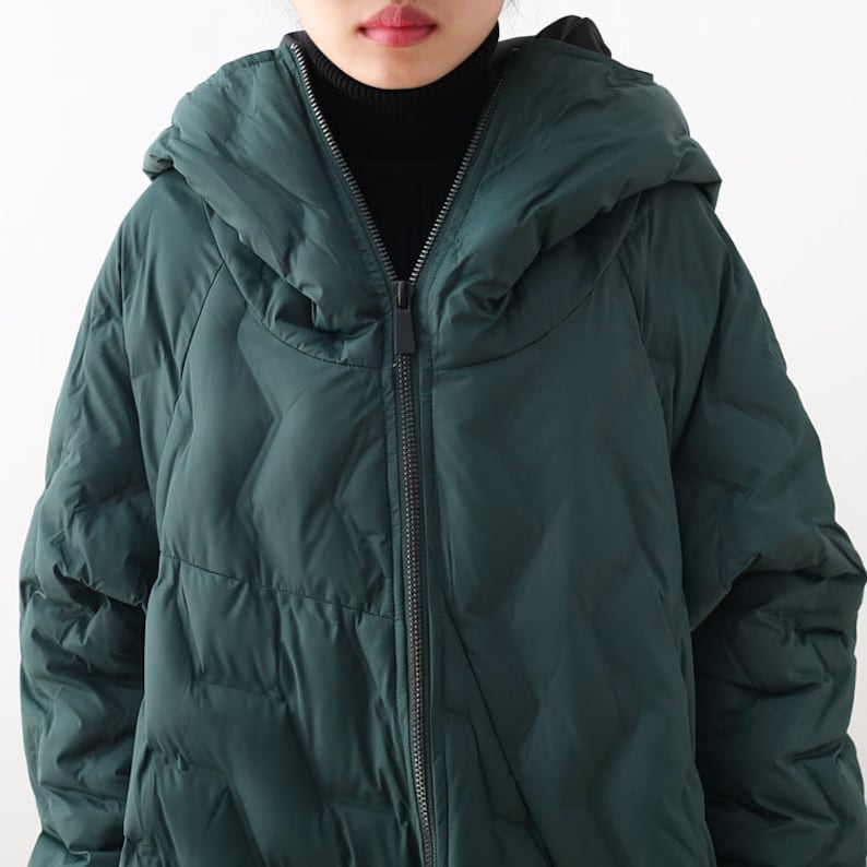 Casual Coat Womens Winter Loose Fitting Hooded Irregular Hem Down Cotton Coats Jackets With Pockets Casual Jackets For Women Long Coat