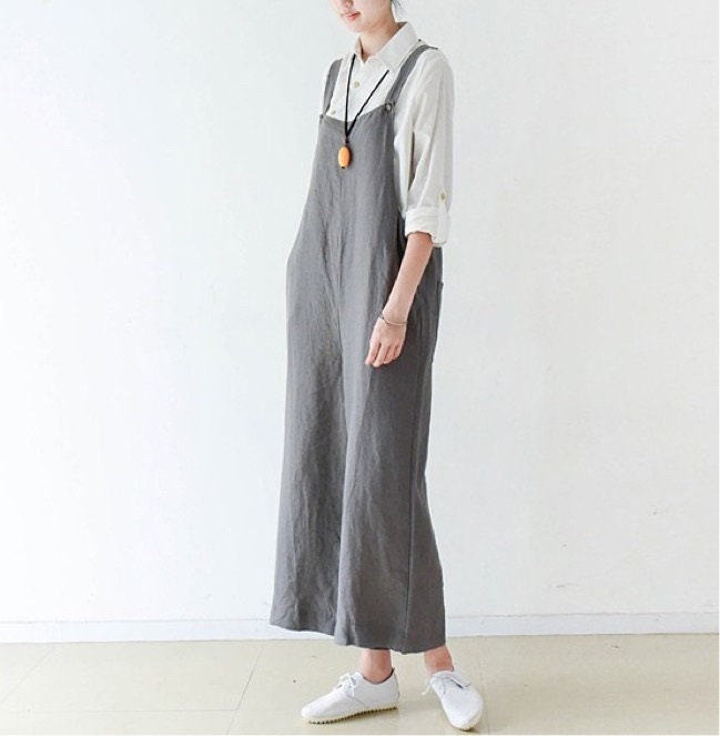 Womens Loose Fitting Comfortable Cotton Linen Jumpsuits - Etsy Canada