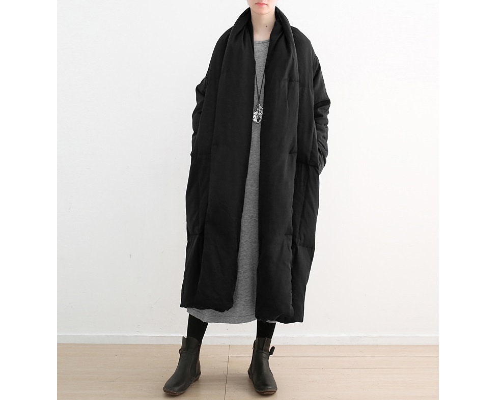 Men's and Women's Down Jackets Wear Color-blocking Loose Mid-length Design Coat