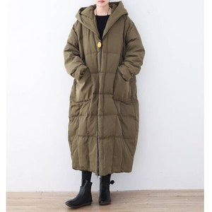 Womens Winter Loose Fitting Zipper Hooded Thicken Warm Down Coats Parka Jackets With Pockets,Winter Coats, Casual Down Coats,Coats For Women