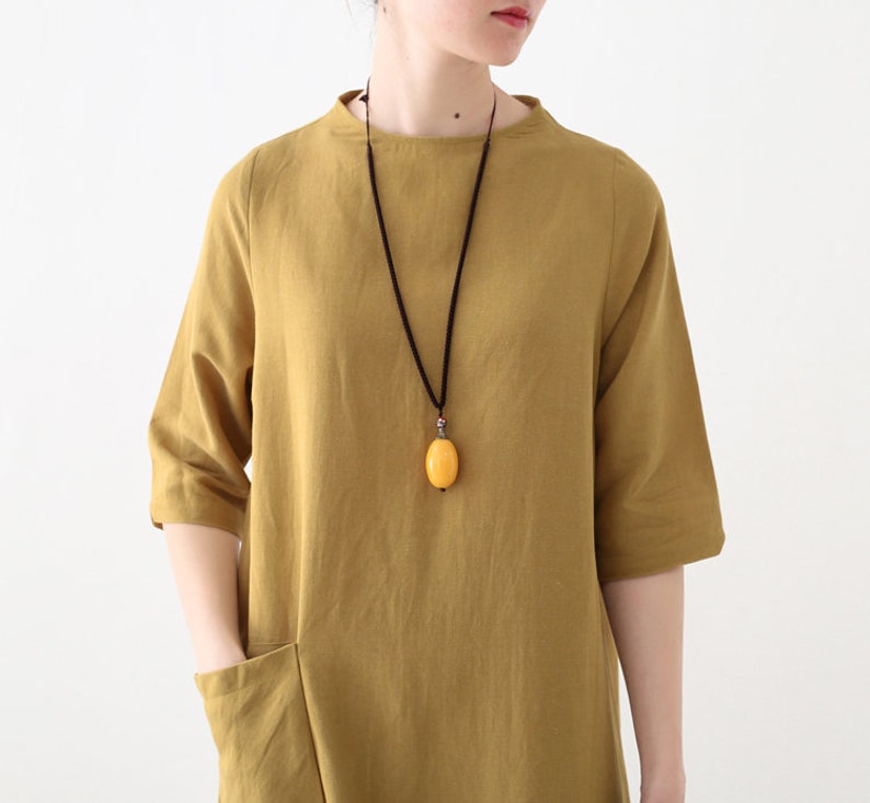 Summer Dress For Women Womens Summer Loose Fitting Irregular Patchwork Cotton Linen Robe Dress With Pocket Womans Casual Dress Long Dress