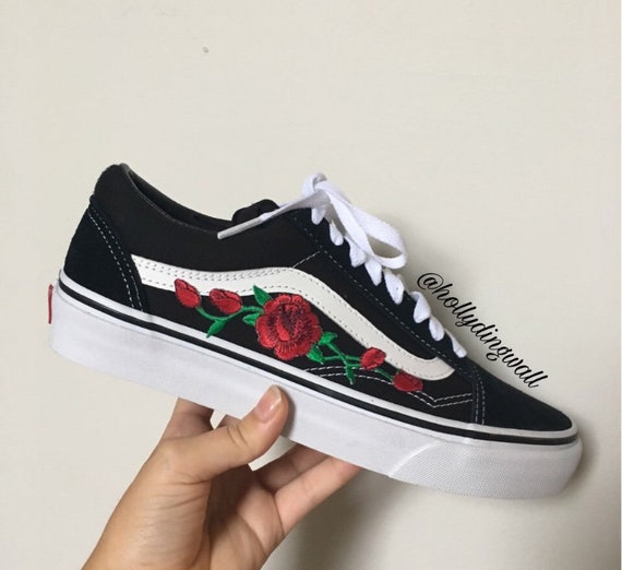 vans old skool noir fleur vans old skool noir fleur