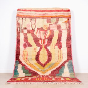 Vintage Boujaad Rug, Vintage Pink Moroccan Rug, 5x8 ft