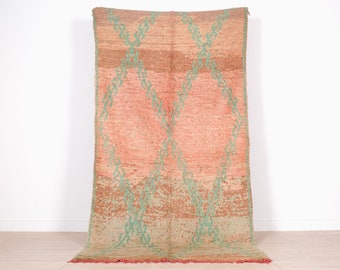 Vintage Moroccan Rug, Pink Boujaad Runner Rug 5x8 ft