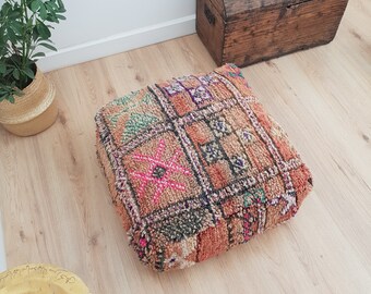 Ottoman Pouf Moroccan Pouf Turkish rug door mat runner rug kilim pouf rug area vintage rug moroccan rug oushak rug bohemian rug 7333OUZ