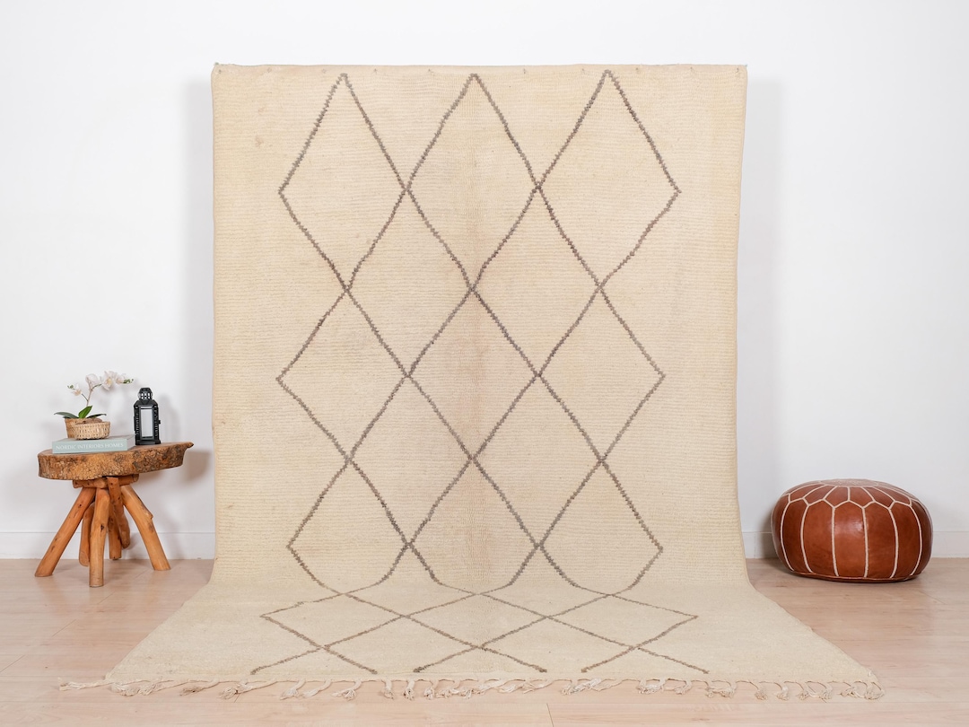 モロッコ　Beni Ourain Authentic Moroccan Rug, Vintage Beni Ourain Rug, 7x10 Ft - Etsy