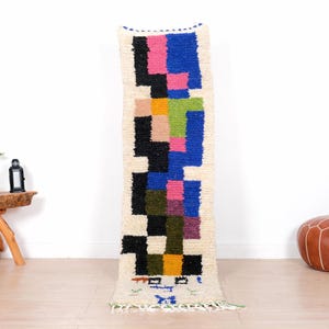 Moroccan Runner Rug, Vintage Berber Runner 2x7 ft