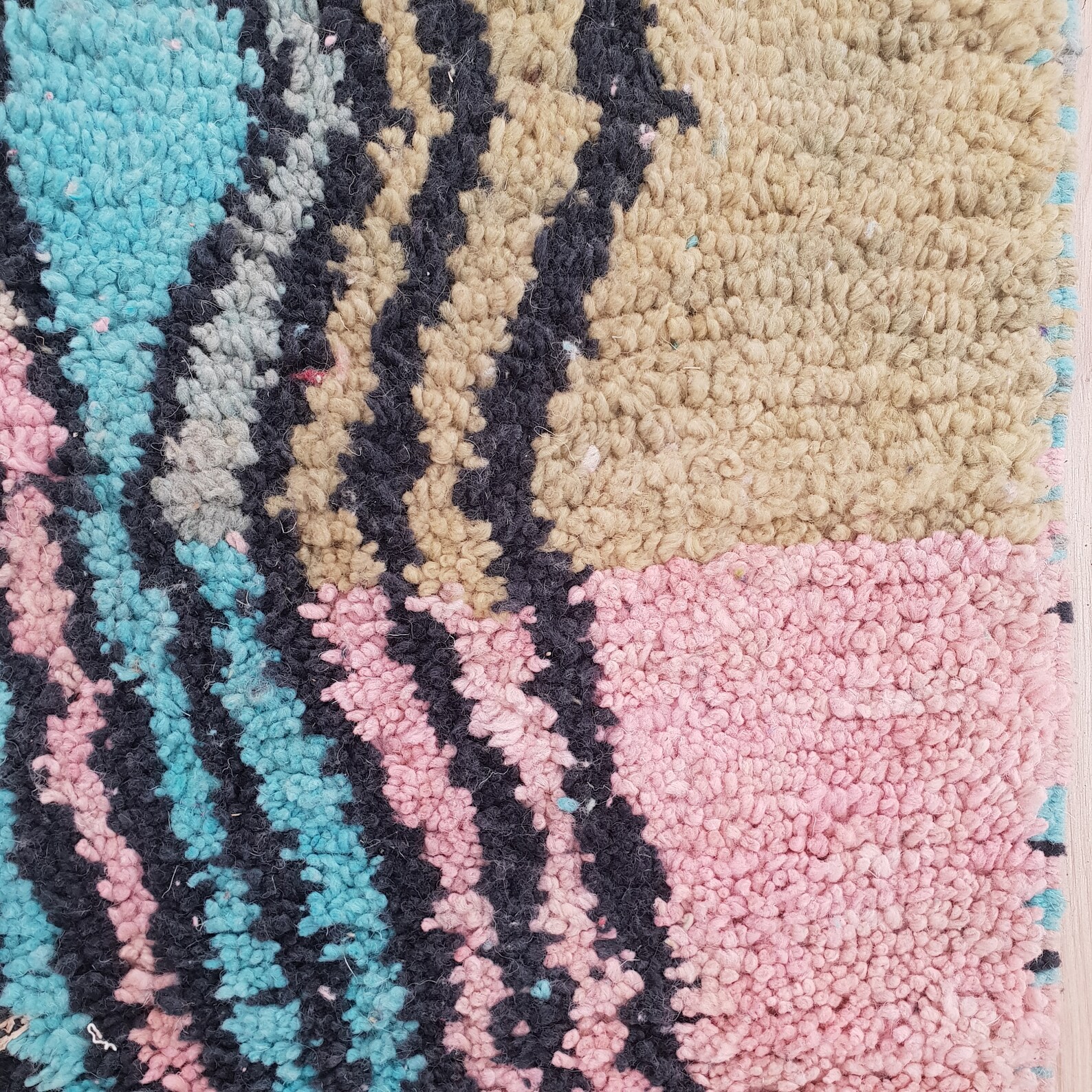Authentic Pink & Blue Runner Rug 2x10 ft Vintage Moroccan Etsy