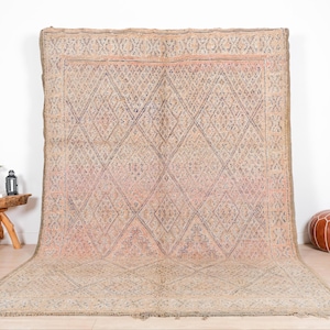 Vintage Moroccan Rug, Authentic Beni Mguild Rug 7x11 ft