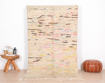 Authentic Boujaad Rug, Pink Moroccan Rug 5x8 ft