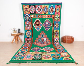 Vintage Moroccan Rug, Authentic Boujaad Rug 6x12 ft