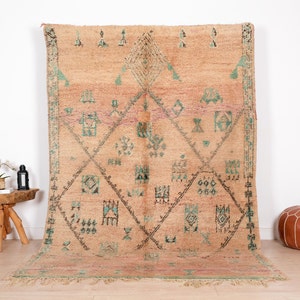 Vintage Moroccan Rug, Authentic Boujaad Rug 6x9 ft