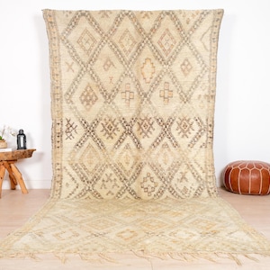 Vintage Moroccan Beni Ourain Rug 6x11 ft