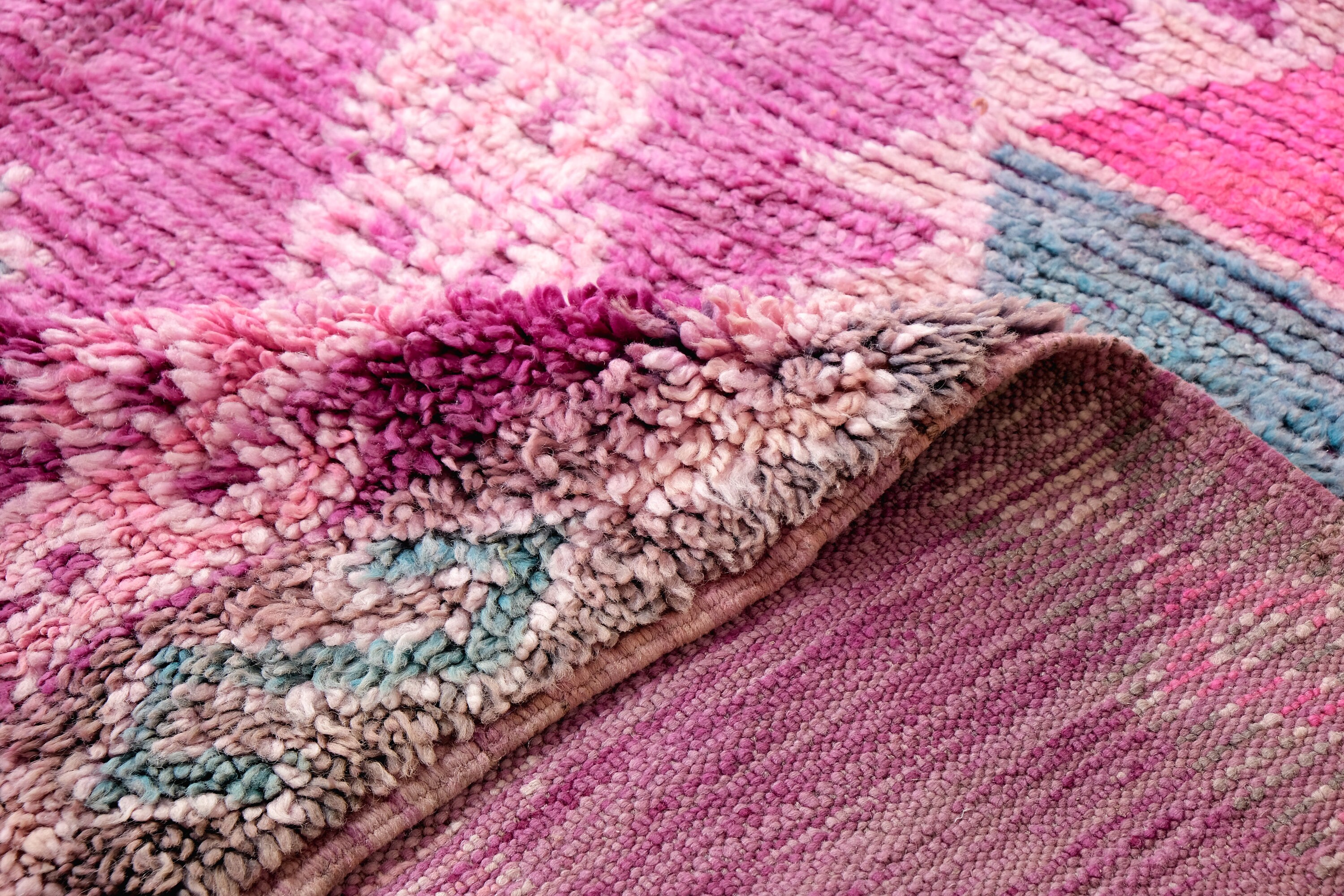 ヴィンテージ モロッコ ラグ、パープル ブジャード ラグ 6 x 9