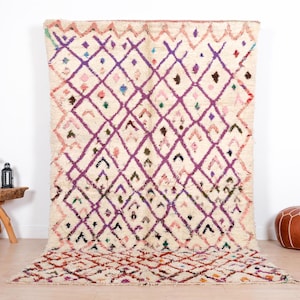 Vintage Moroccan Beni Ourain Rug 6x9 ft