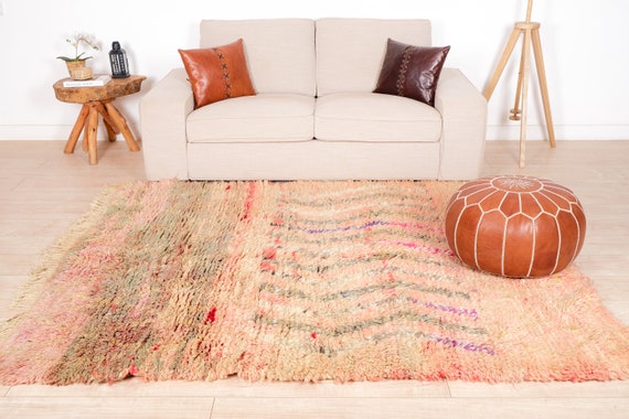 Vintage Boujaad Rug, Pink Moroccan Rug, 6x8 Ft - Etsy