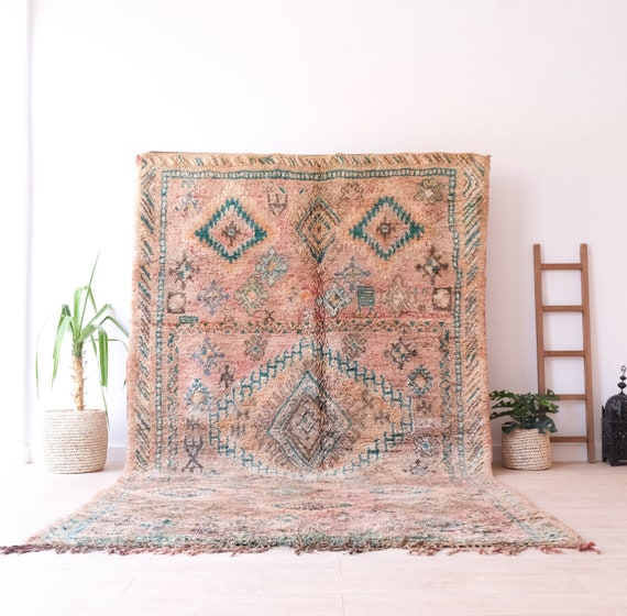 Vintage Moroccan Rug Boujaad Rug 7x11 Ft Etsy