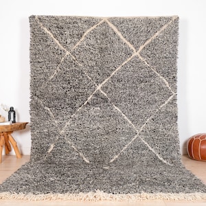 Authentic Moroccan Rug, Beni Ourain Rug 6x10 ft