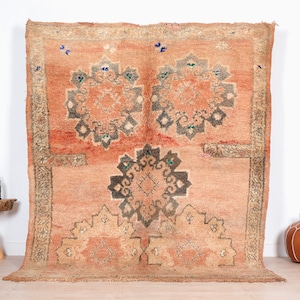 Vintage Marokkanischer Teppich, Rosa Boujaad Teppich 1,5 x 2,5 cm